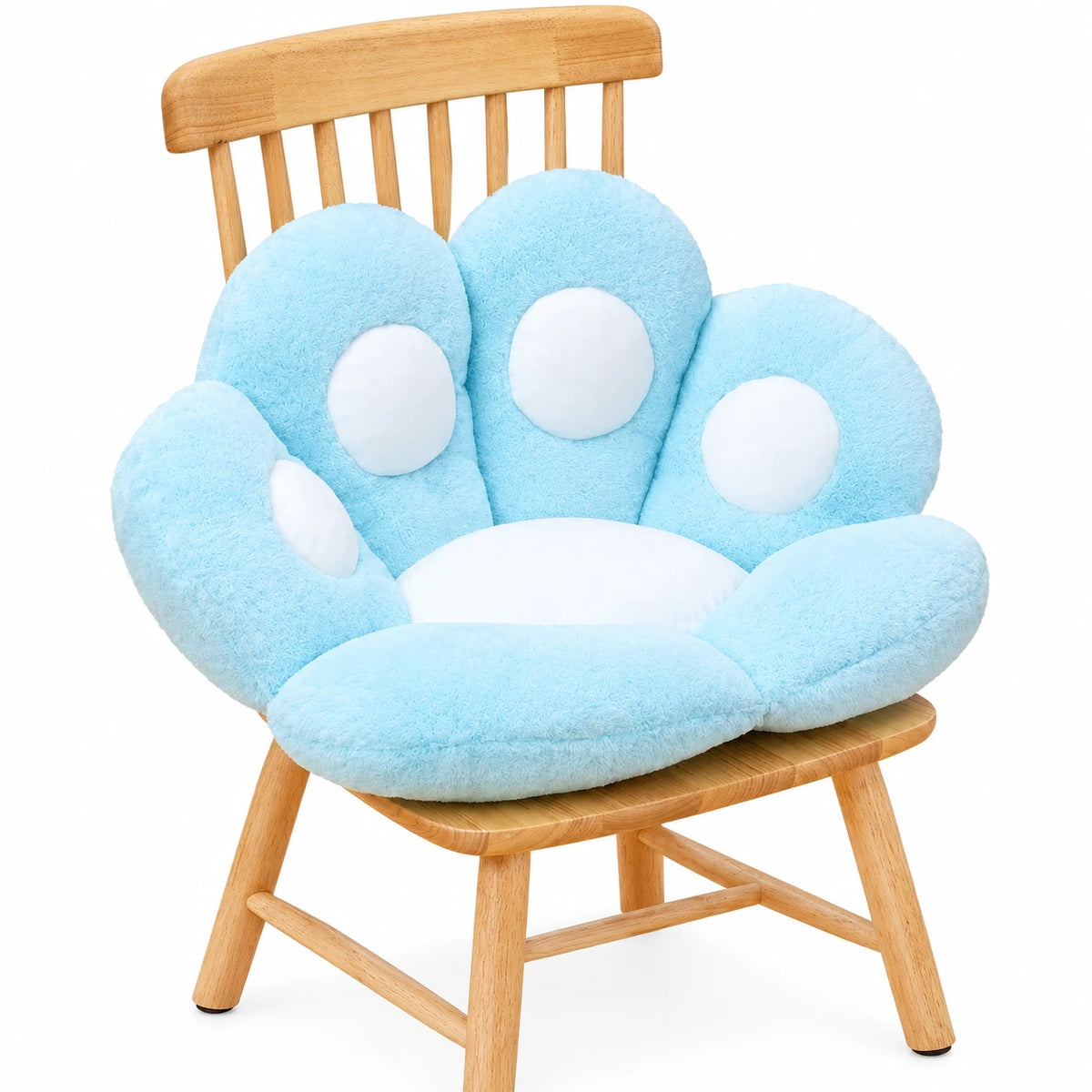 Paw Cushion – Plush Bear Floor Seat with Backrest - Blue / 65cm / 25in · Blue / 75cm / 29in