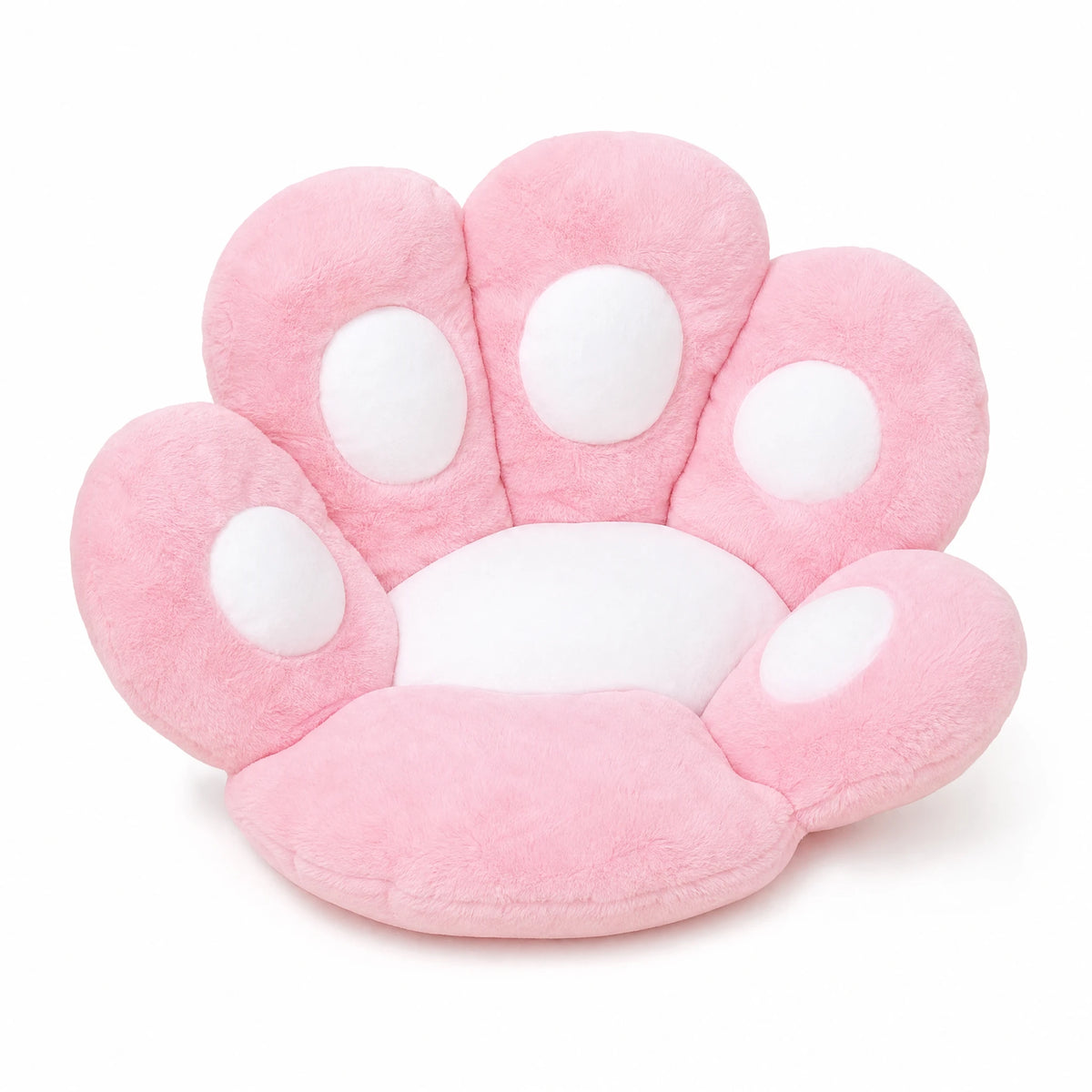 Paw Cushion – Plush Bear Floor Seat with Backrest - Fond blanc