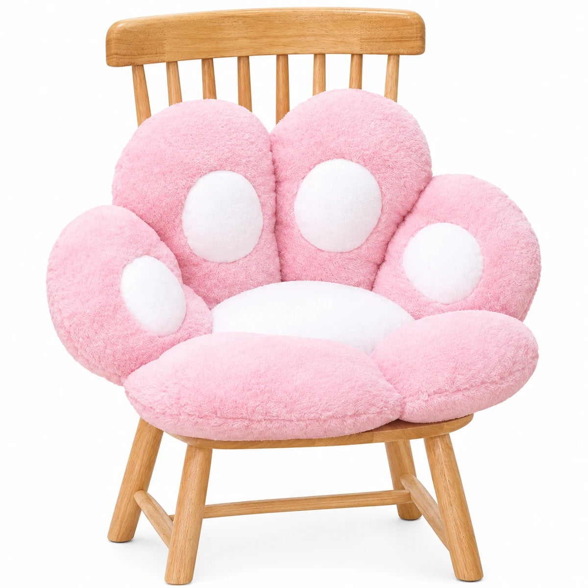 Paw Cushion – Plush Bear Floor Seat with Backrest - Pink / 65cm / 25in · Pink / 75cm / 29in