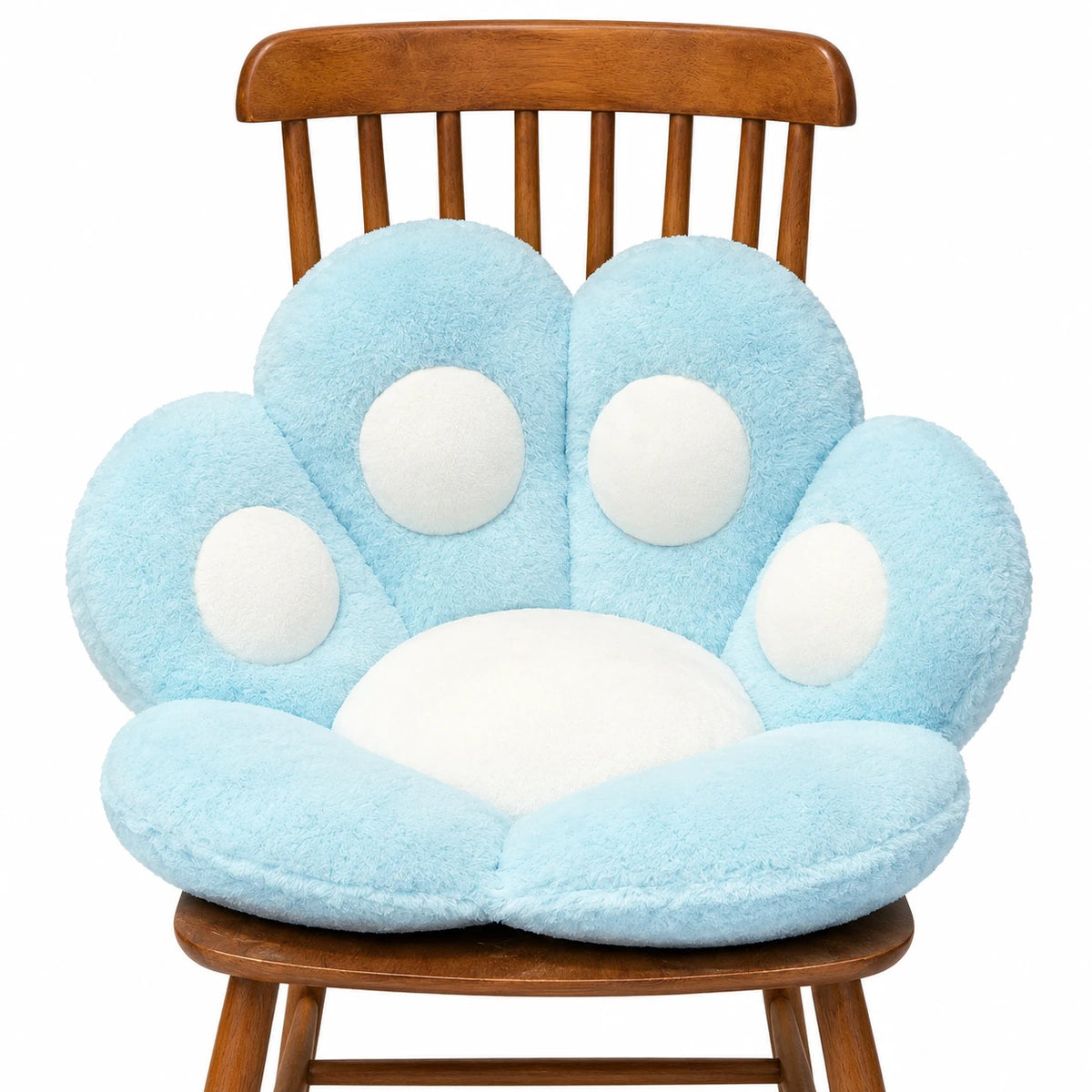 Paw Seat Cushion with Plush Pastel Design - Blue / 27in / 70cm · Blue / 23in / 60cm