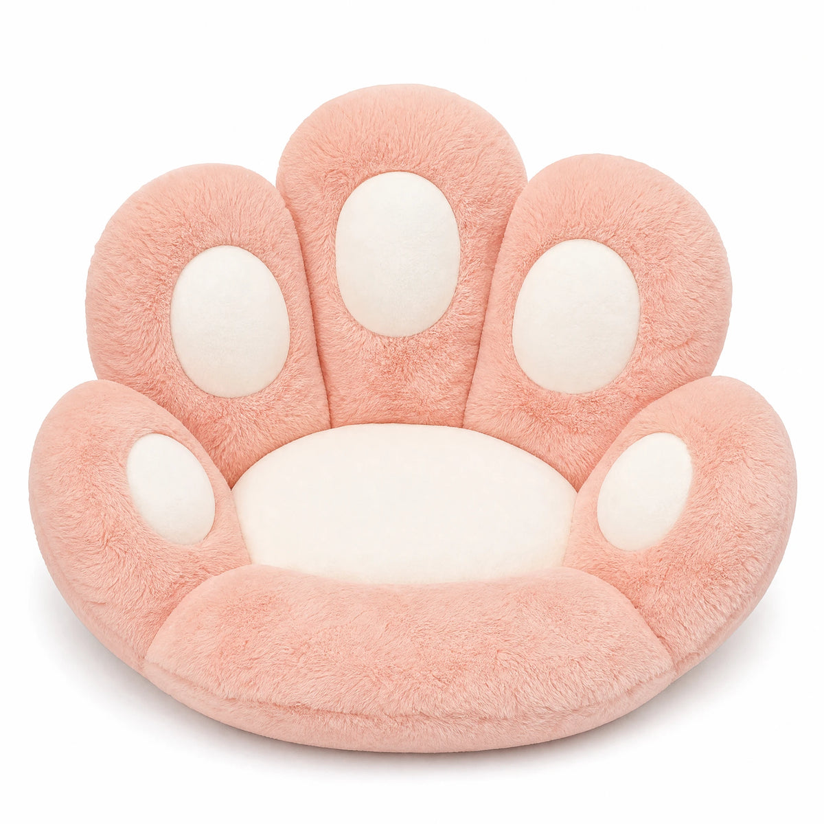 Paw Seat Cushion with Plush Pastel Design - Fond blanc