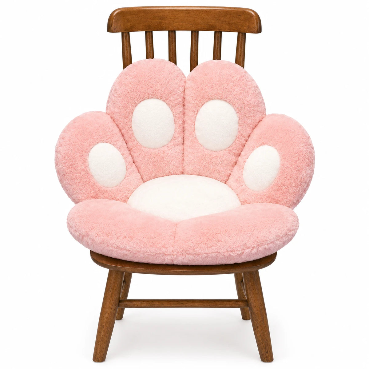 Paw Seat Cushion with Plush Pastel Design - Pink / 27in / 70cm · Pink / 23in / 60cm