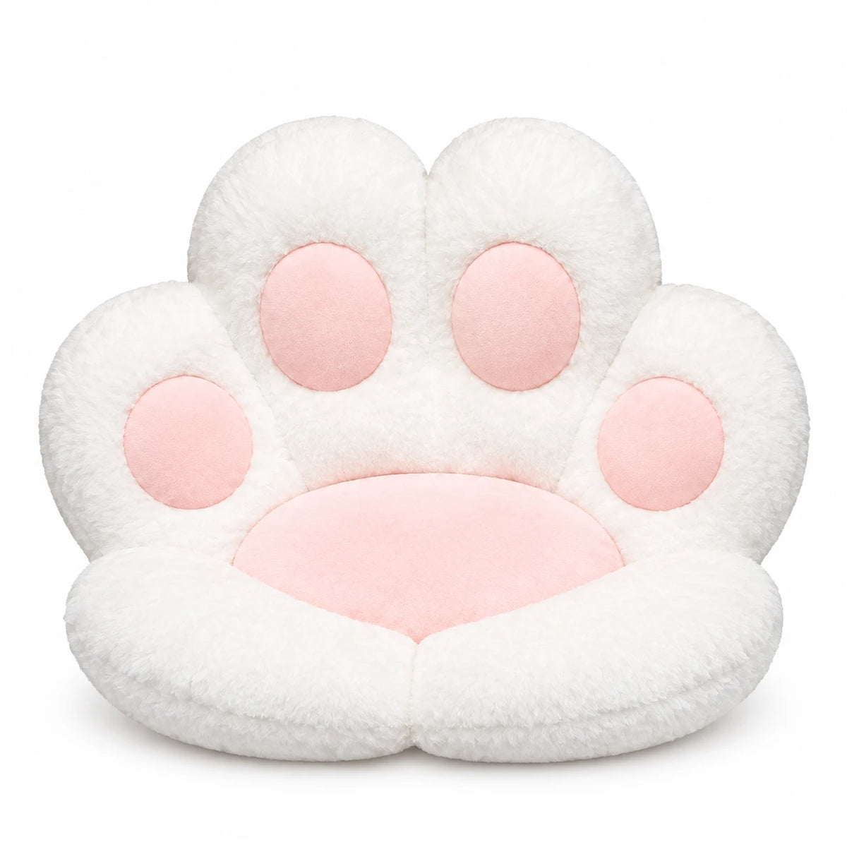 Paw Seat Cushion with Plush Pastel Design - White / 27in / 70cm · White / 23in / 60cm