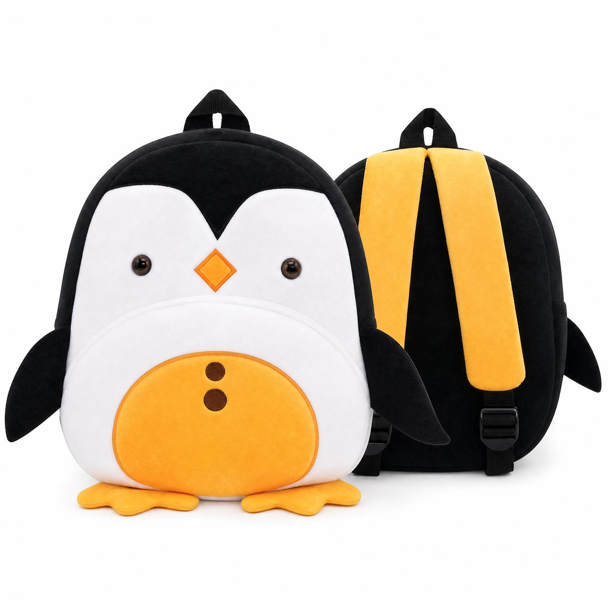 Penguin Backpack Plush with 3D Design for Toddlers - Fond blanc
