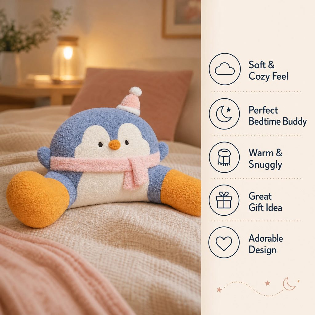 Penguin Backrest Cushion with Arms and Plush Design - Bénéfices produit