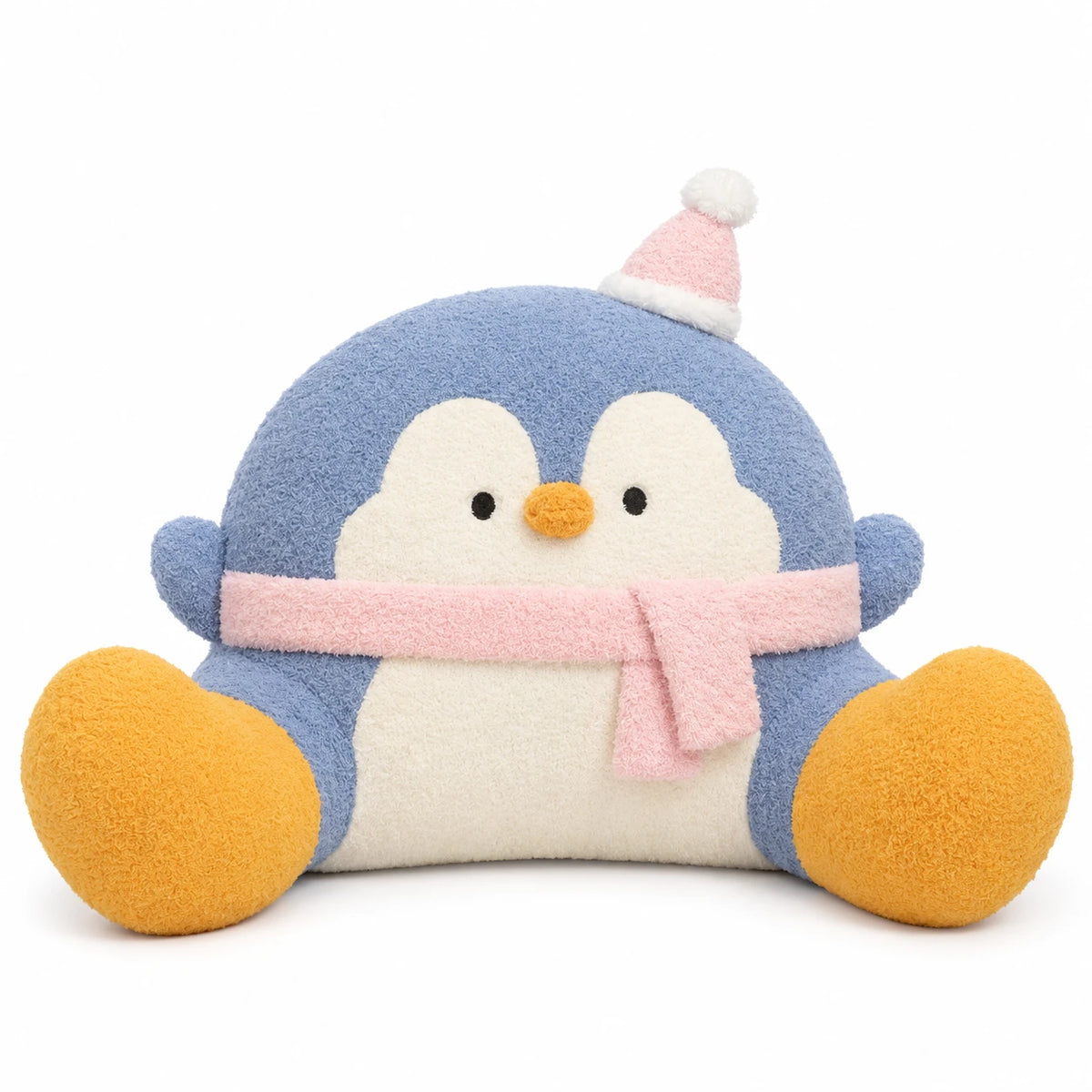 Penguin Backrest Cushion with Arms and Plush Design - Blue / 15.5in / 40cm · Blue / 17.5in / 45cm