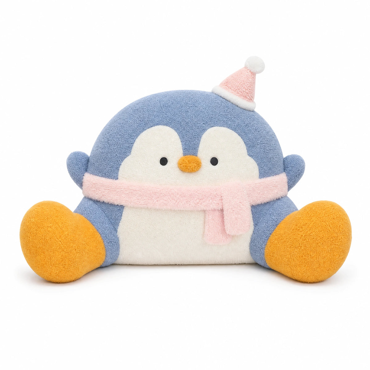 Penguin Backrest Cushion with Arms and Plush Design - Fond blanc