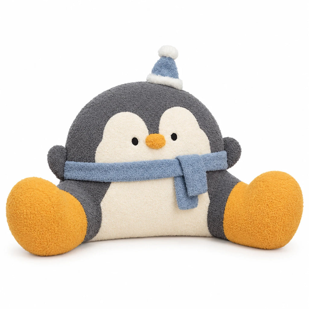 Penguin Backrest Cushion with Arms and Plush Design - Gray / 15.5in / 40cm · Gray / 17.5in / 45cm