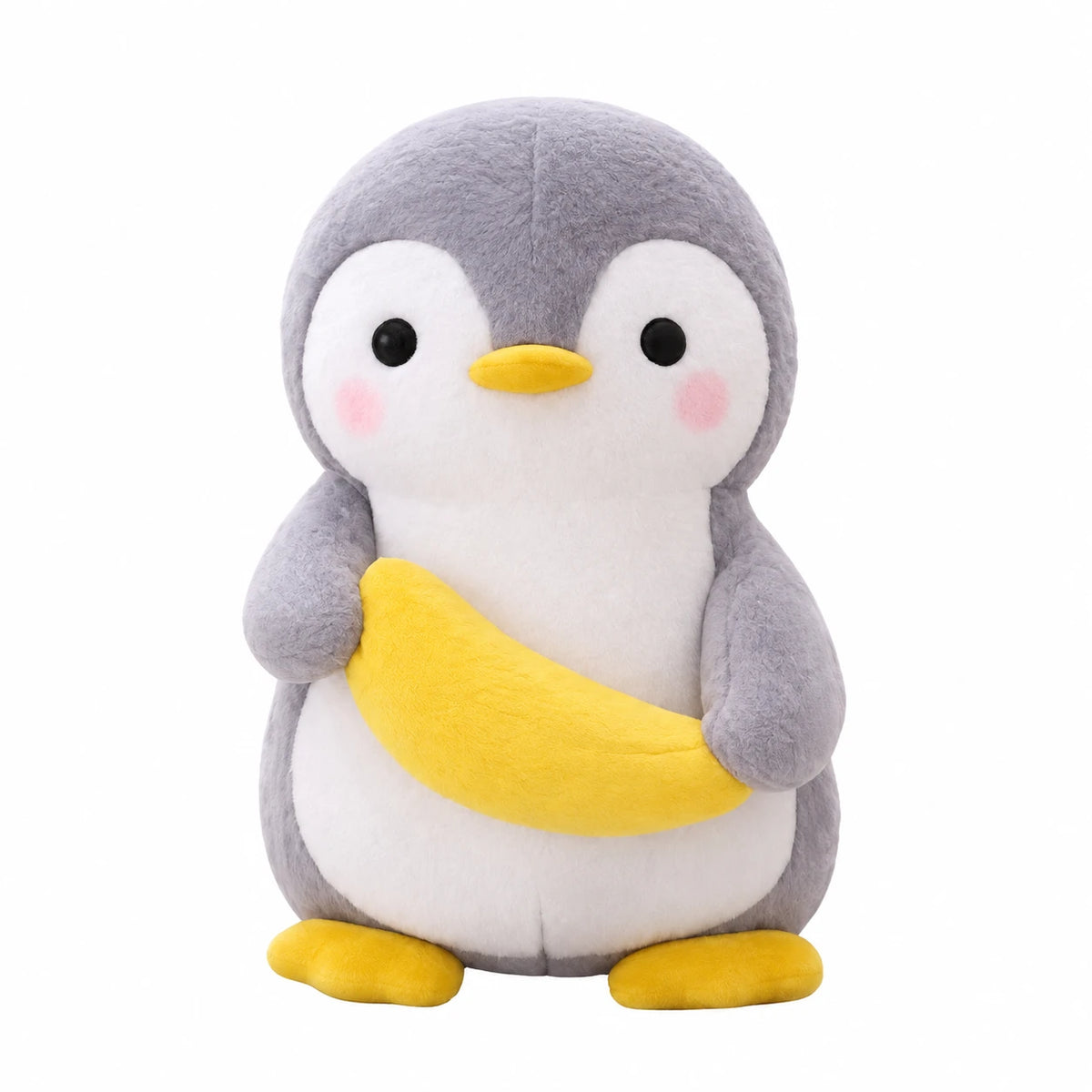Penguin Plush Toy with Banana – Soft Huggable Friend - 10in / 25cm · 17.5in / 45cm