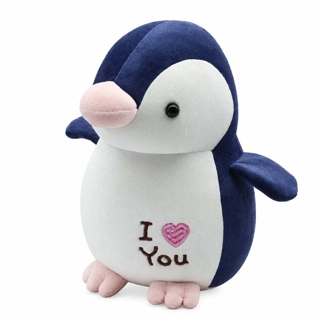 Penguin Plush Toy with I Love You Message - Blue