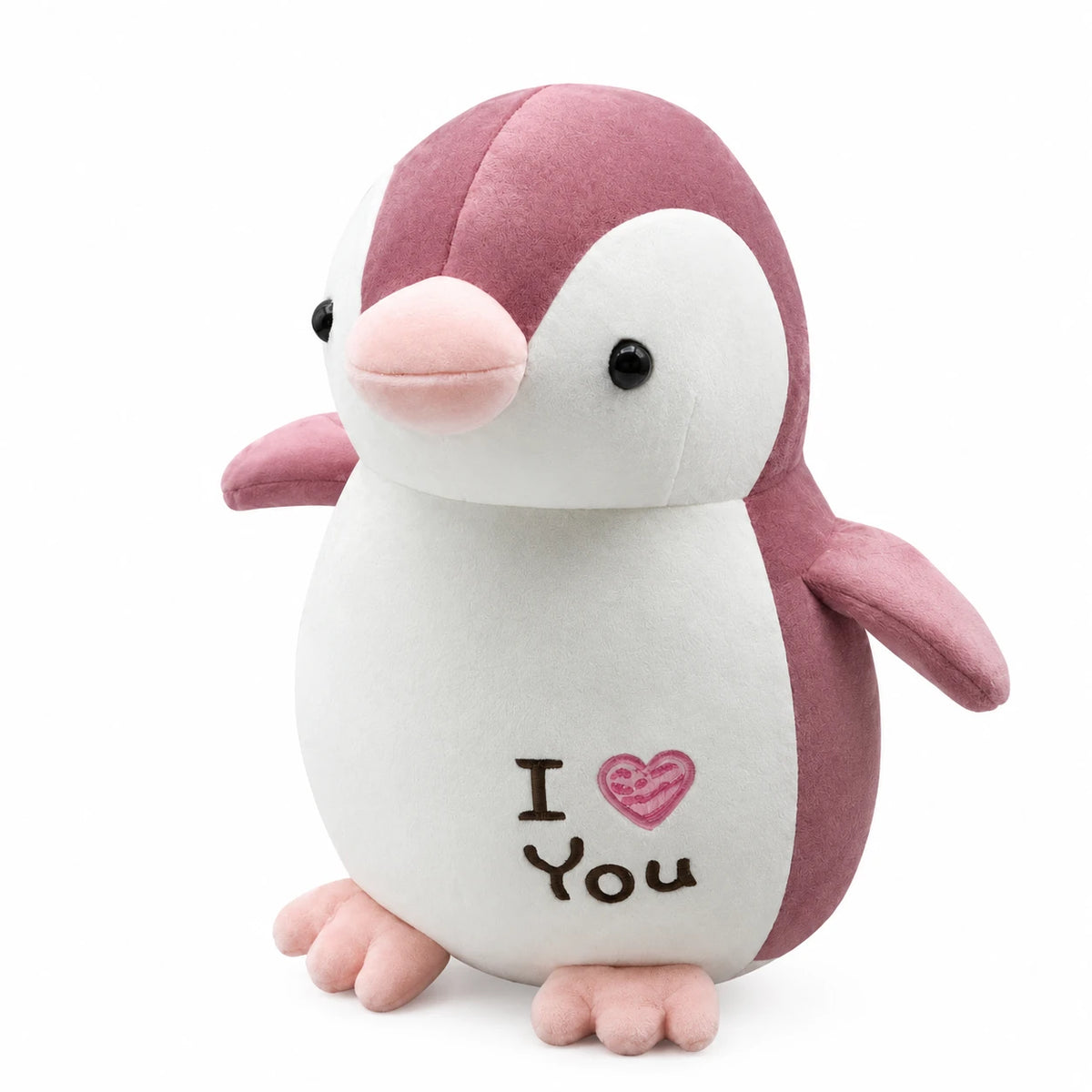 Penguin Plush Toy with I Love You Message - Pink