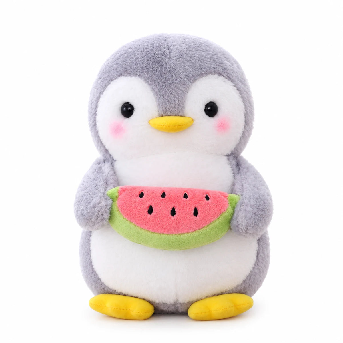 Penguin Plush with Fruit Accessories and Soft Gray Fabric - 10in / 25cm / Watermelon … (2 tailles)