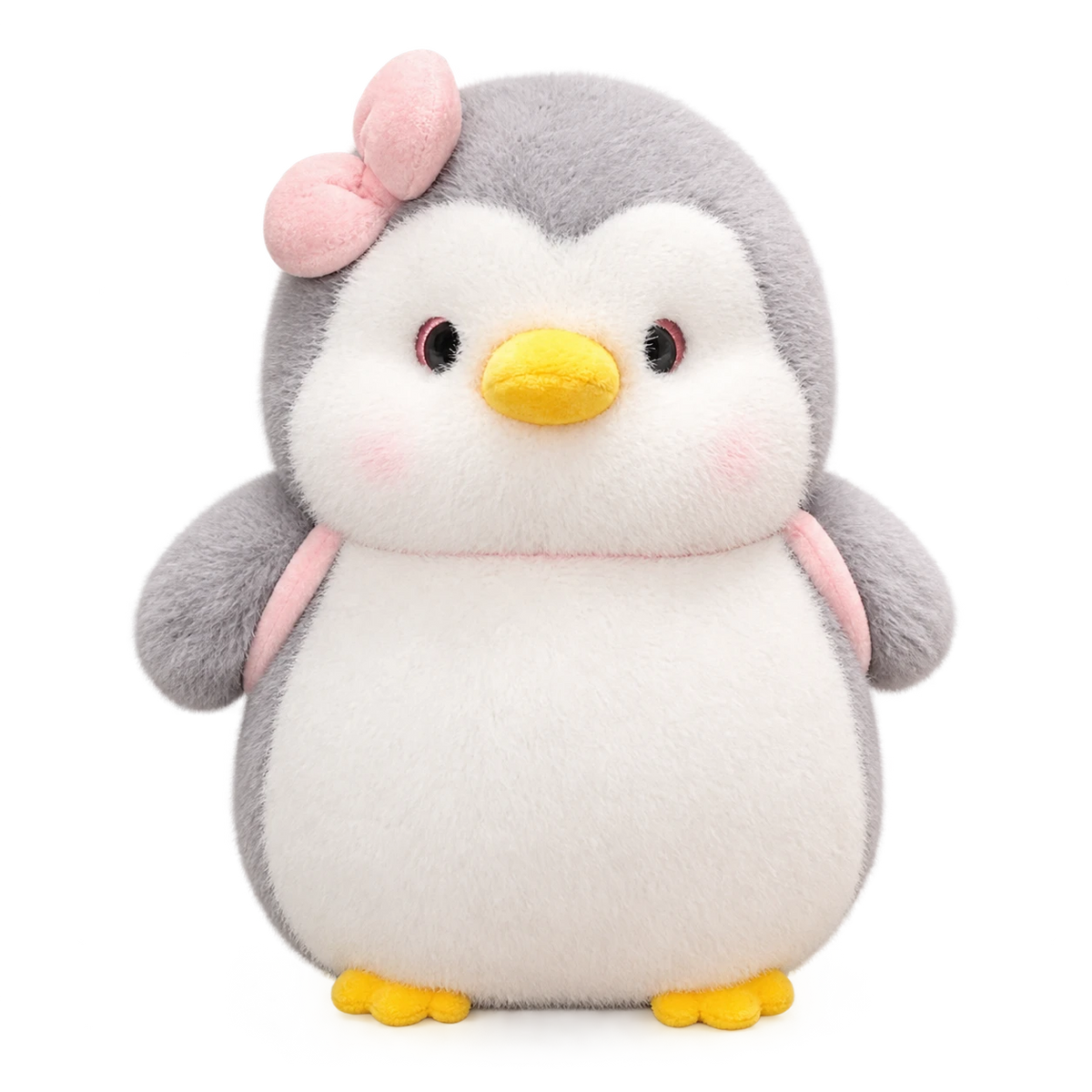 Penguin Plush with Pink Bow and Gray Backpack - Girl / 10in / 25cm · Girl / 13in / 32cm