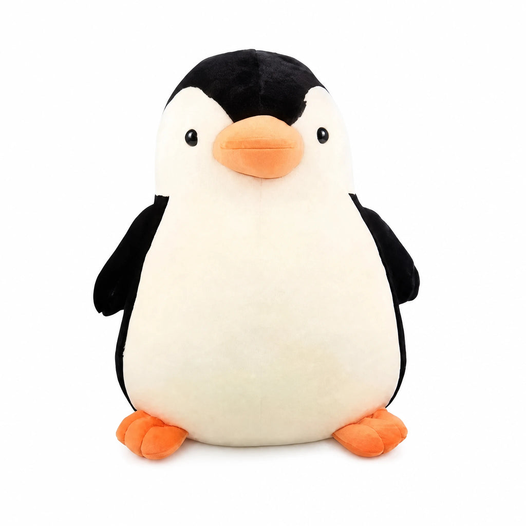 Penguin Plush with Round Belly and Soft Cotton Fill - Fond blanc