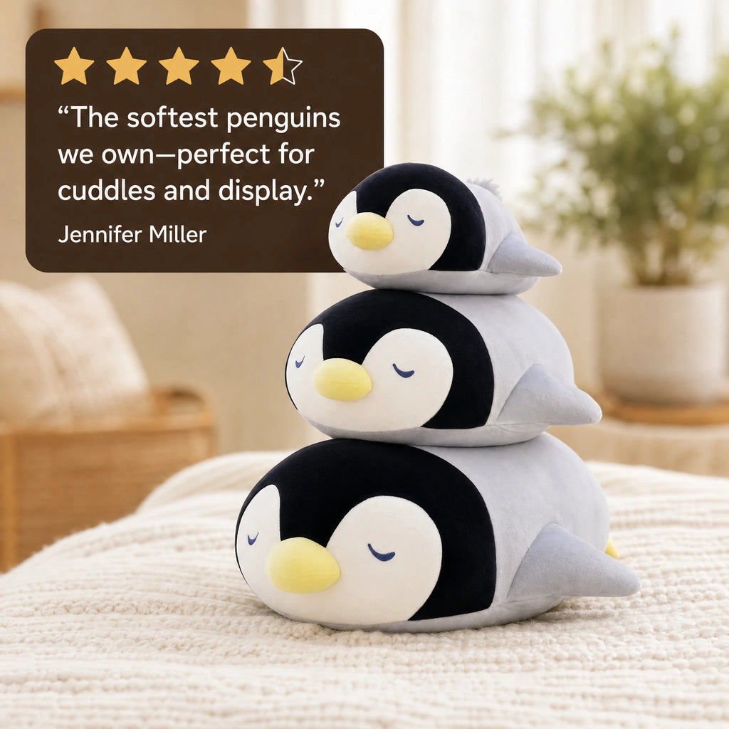 Penguin Plush with Sleeping Eyes and Soft Wings - Image témoignage