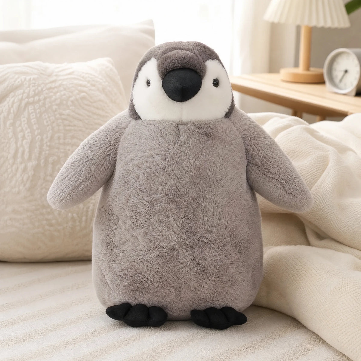 Penguin Plush with Soft Gray Coat and Black Beak - Utilisation du produit