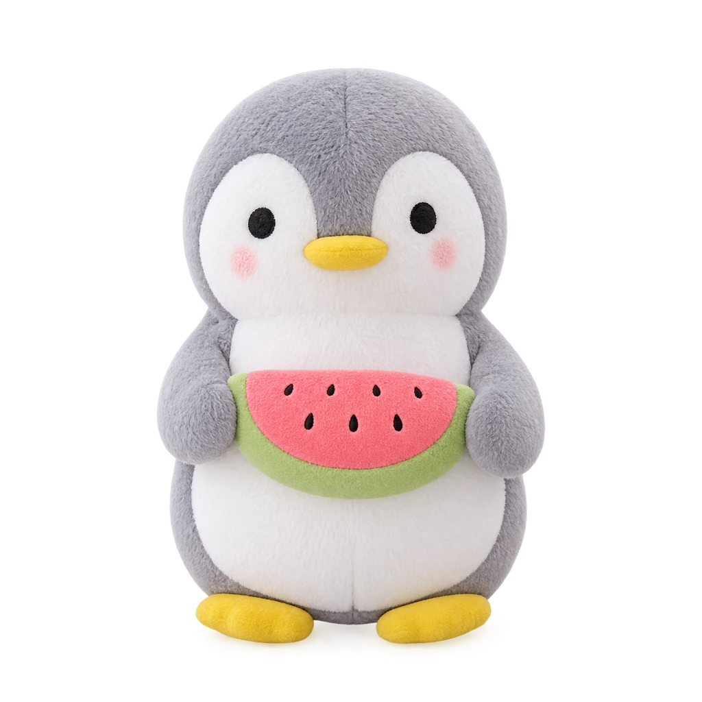 Penguin Plush with Watermelon and Rosy Cheeks - 10in / 25cm · 17.5in / 45cm