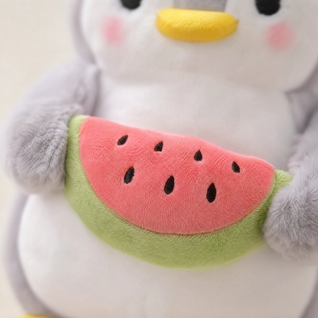 Penguin Plush with Watermelon and Rosy Cheeks - Détail matière
