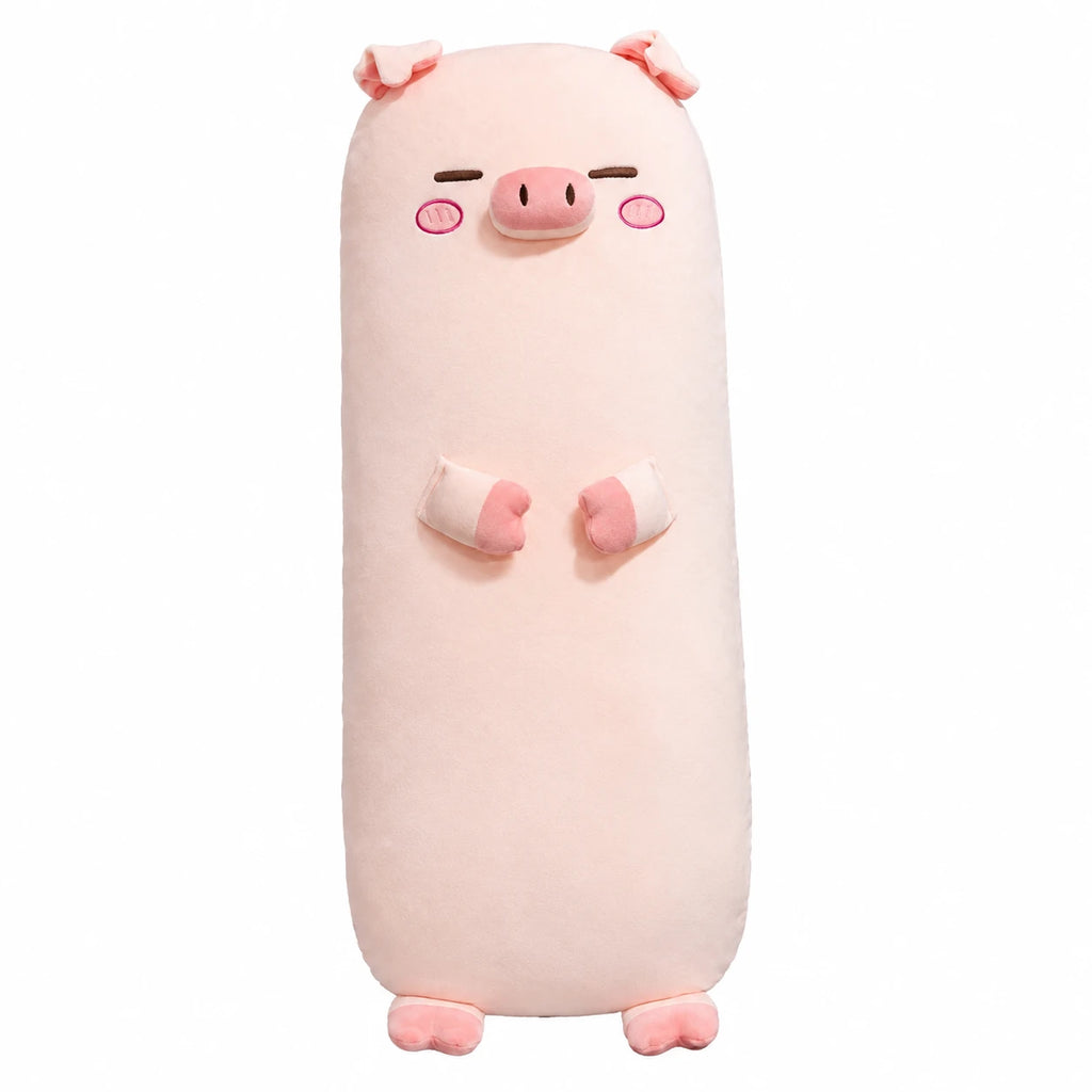 Pig Body Pillow with Long Plush Design and Kawaii Face - 27in / 70cm · 35in / 90cm · 47in / 120cm