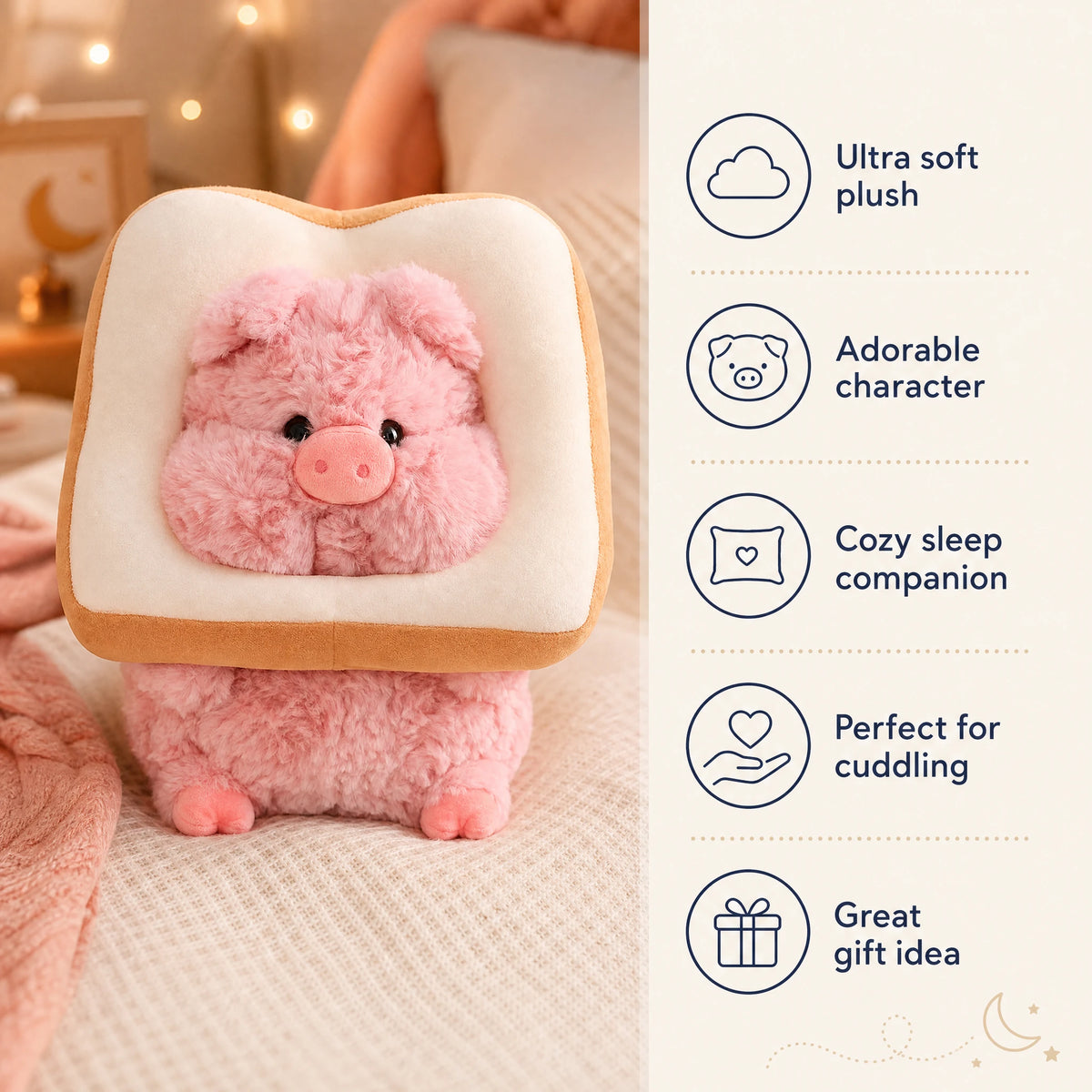 Pig Plush in Vegetable Costume Design - Bénéfices produit