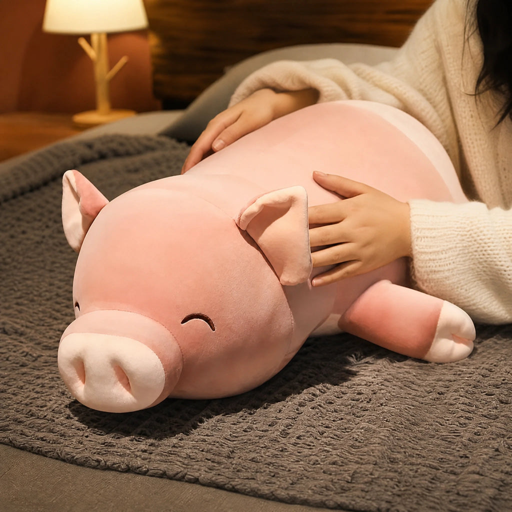 Pig Plush Jumbo in Soft Pink with Smile - Utilisation du produit