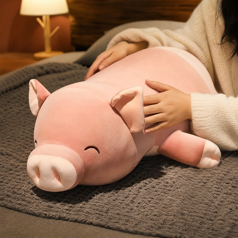 Pig Plush Jumbo in Soft Pink with Smile - Utilisation du produit