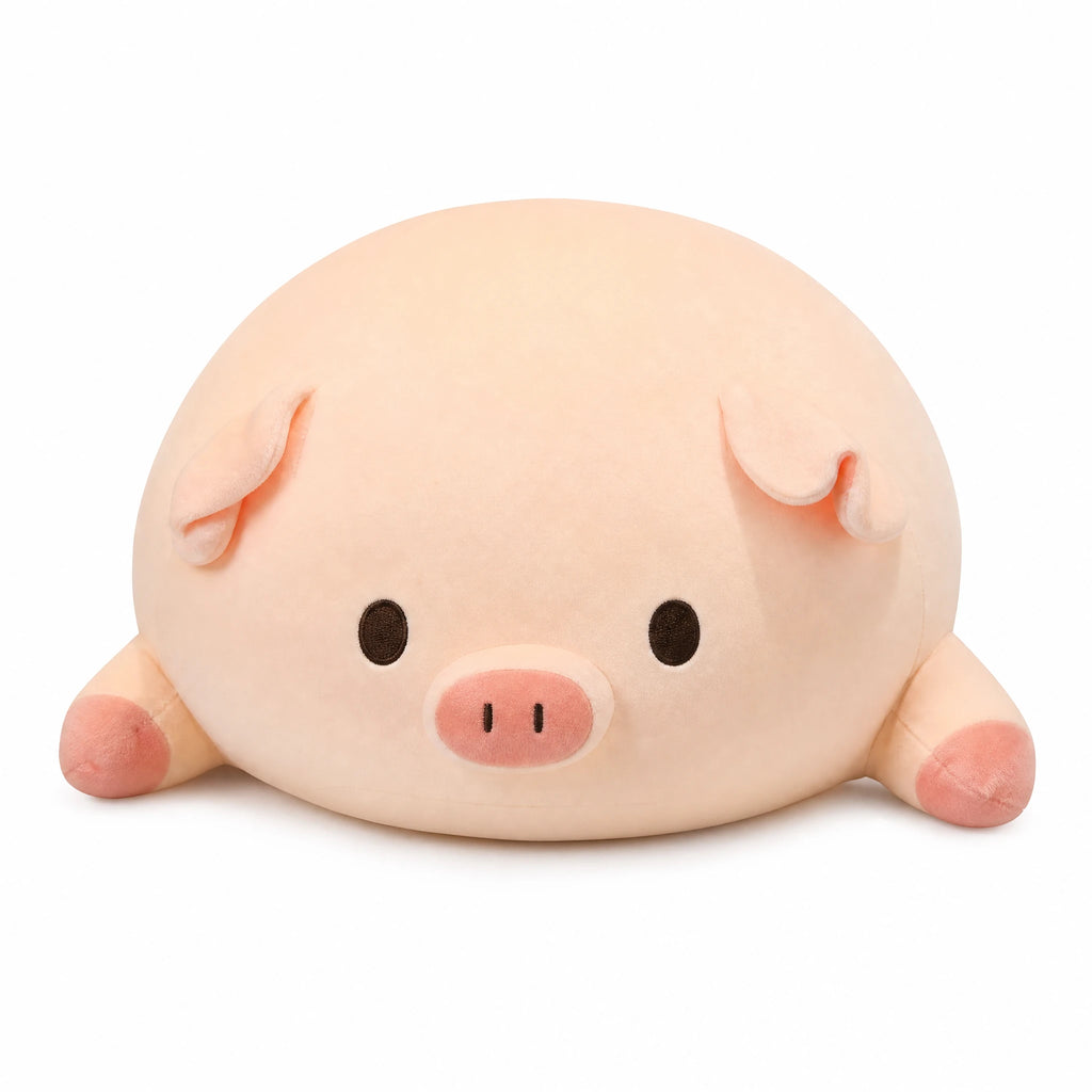 Pig Plush Toy with Round Shape and Cute Expression - Fond blanc