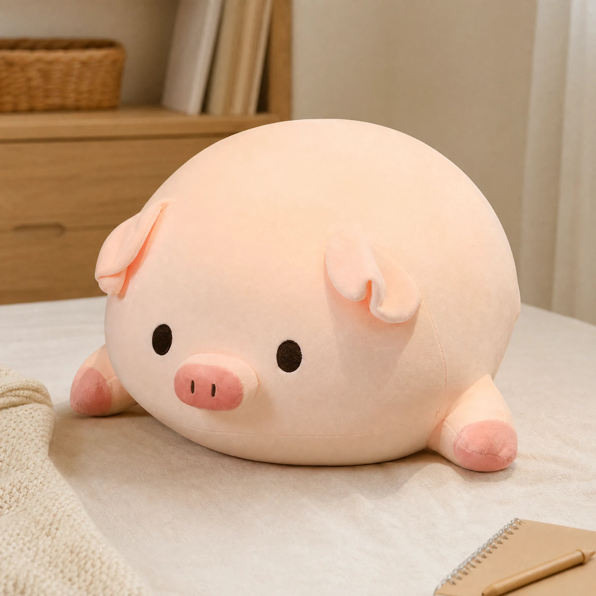 Pig Plush Toy with Round Shape and Cute Expression - Utilisation du produit