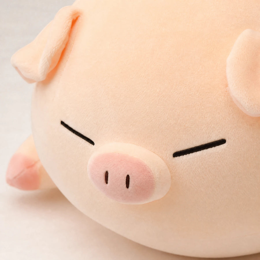 Pig Plush Toy with Soft Cotton Fill and Sleepy Expression - Détail matière