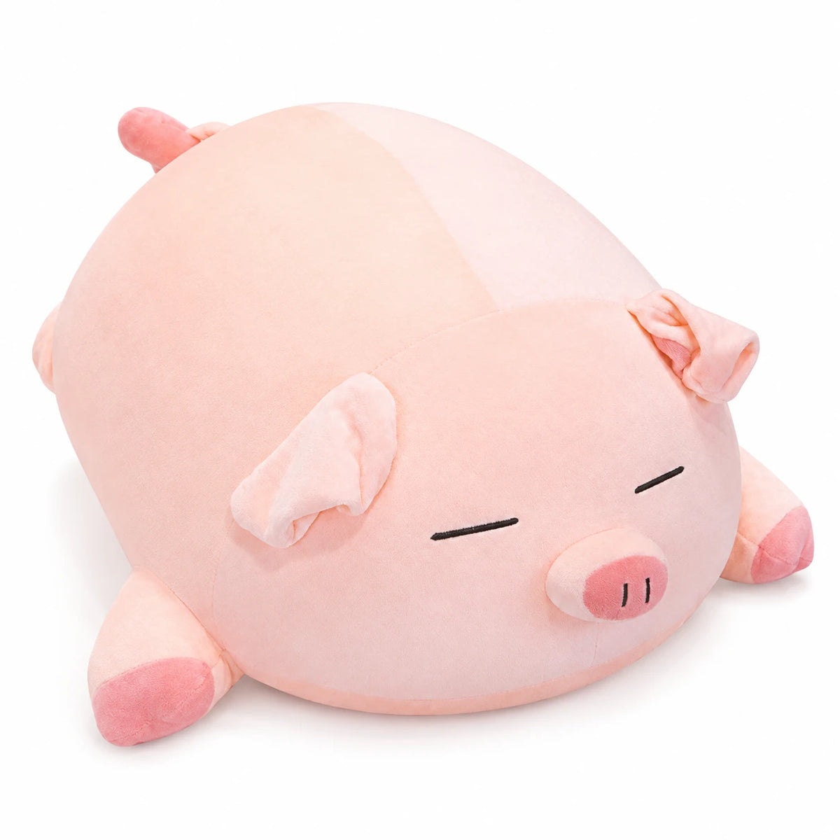 Pig Plush with Chubby Round Shape and Soft Pink Finish - Sleeping / 14in / 35cm … (5 tailles)