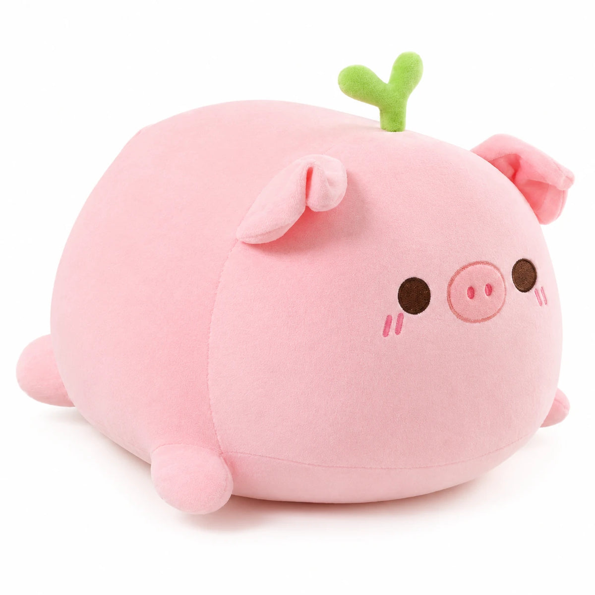 Pig Plush with Sprout or Flower - Round Kawaii Design - Sprout