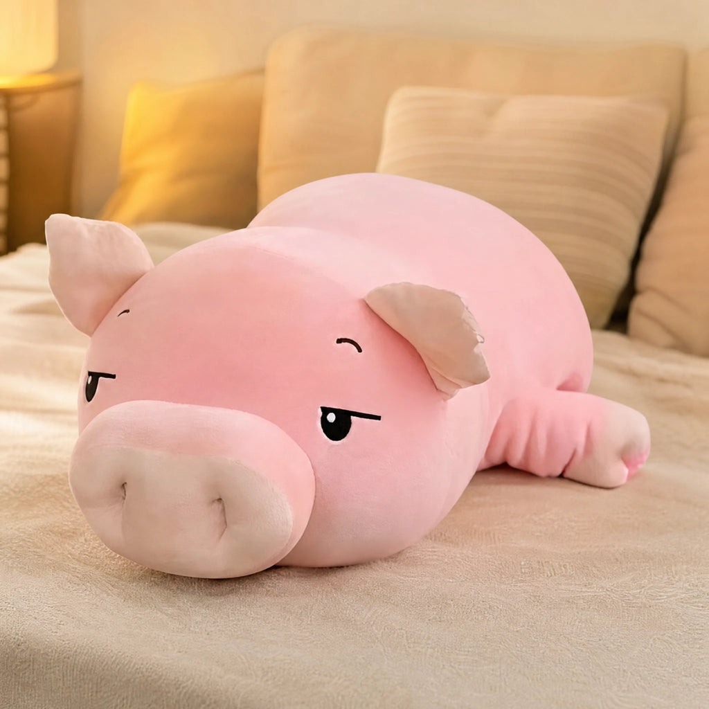 Pig Stuffed Animal in Lying Down Position with Blanket - Utilisation du produit