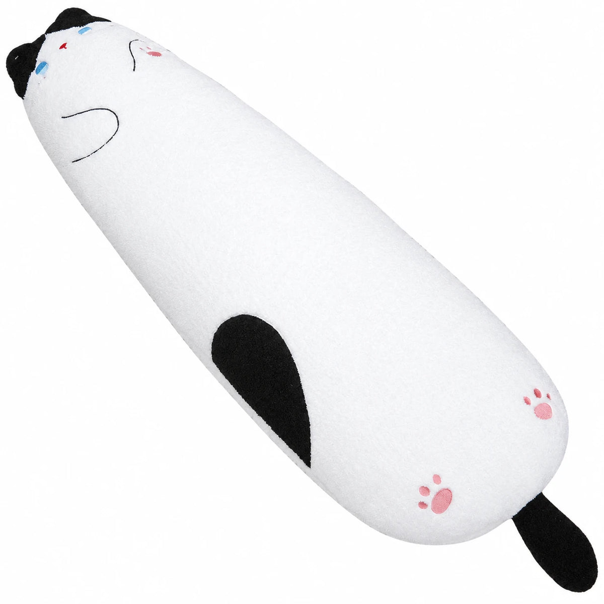 Pillow Cat Plush with Long Body and Soft Cuddle Design - Black and White Cat / 39.5in / 100cm … (2 tailles)