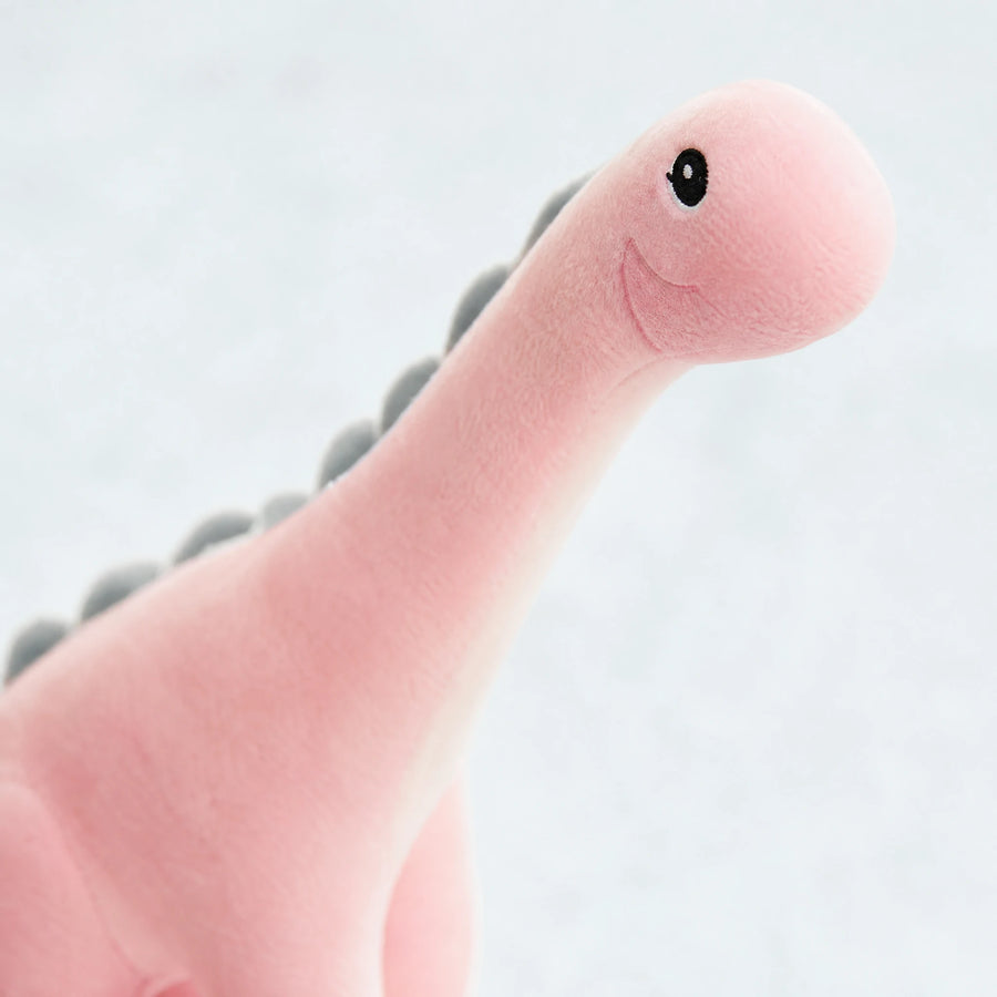 Pink Dinosaur Plush with Long Neck and Soft Cotton Body - Détail matière