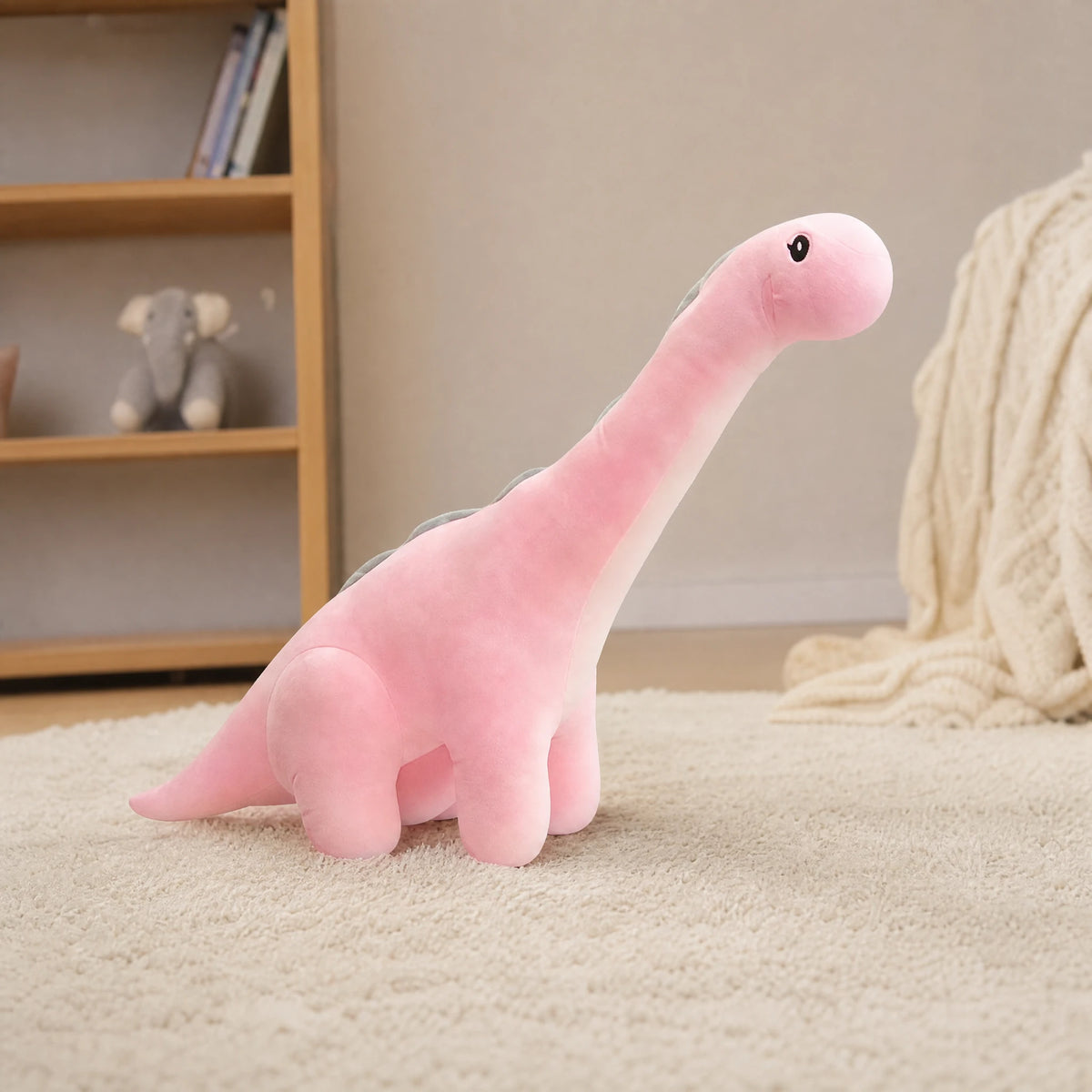 Pink Dinosaur Plush with Long Neck and Soft Cotton Body - Utilisation du produit