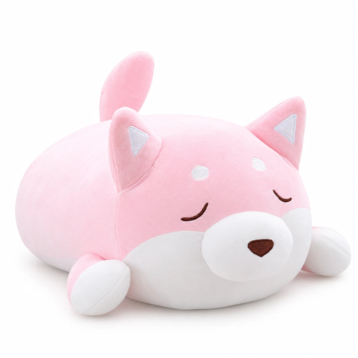 Pink Dog Plush with Soft Round Body and Cute Face - 21.5in / 55cm · 14in / 36cm