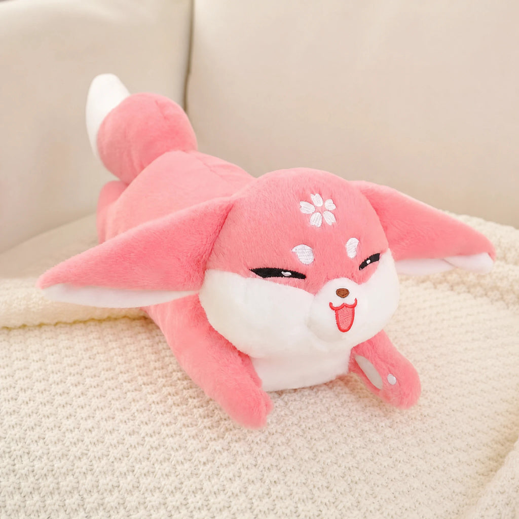 Pink Fox Plush with Cherry Blossom Embroidery - Utilisation du produit