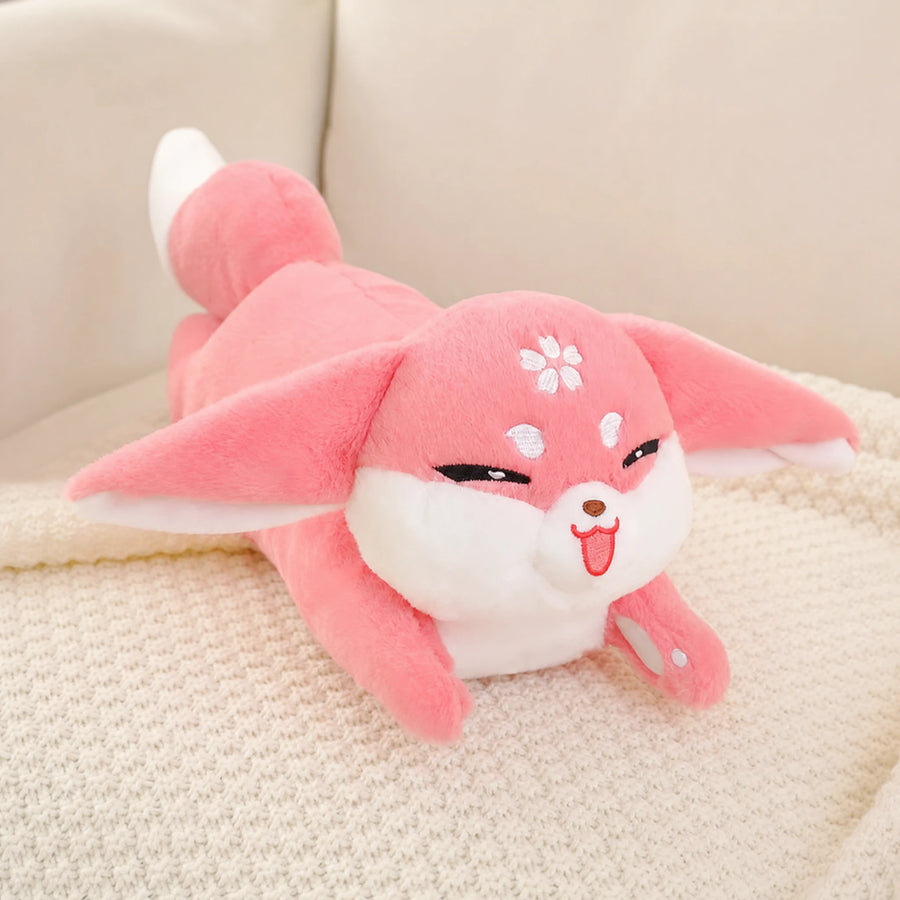 Pink Fox Plush with Cherry Blossom Embroidery - Utilisation du produit