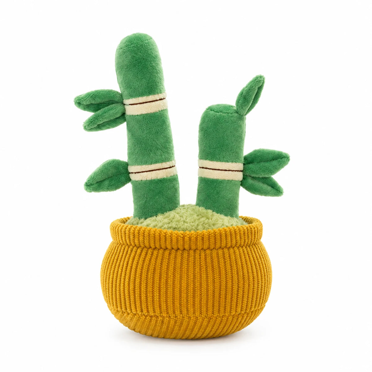 Plant Plush Toy with Corduroy Pot and Soft Textures - Bamboo