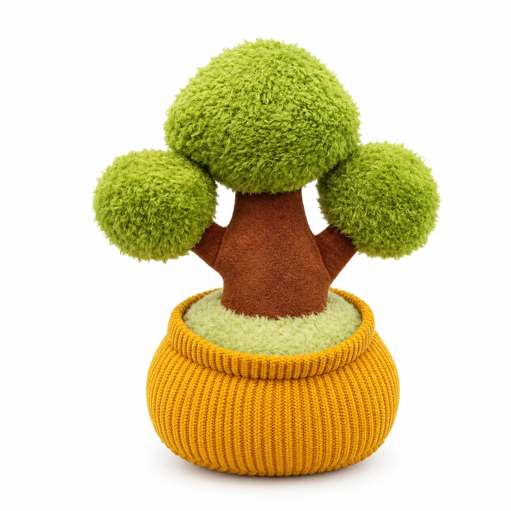 Plant Plush Toy with Corduroy Pot and Soft Textures - Bonsai