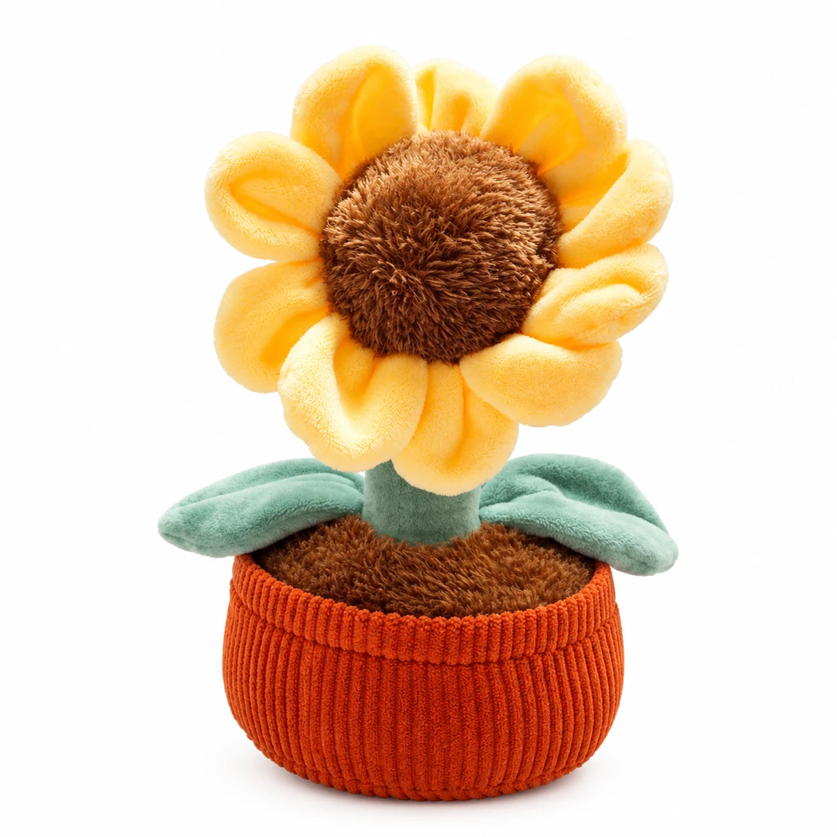 Plant Plush Toy with Corduroy Pot and Soft Textures - Sunflower