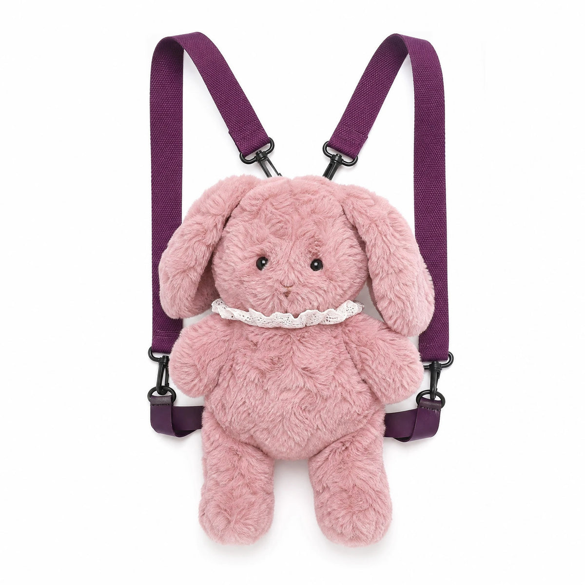 Plush Crossbody Bag with Adorable Animal Design - Fond blanc