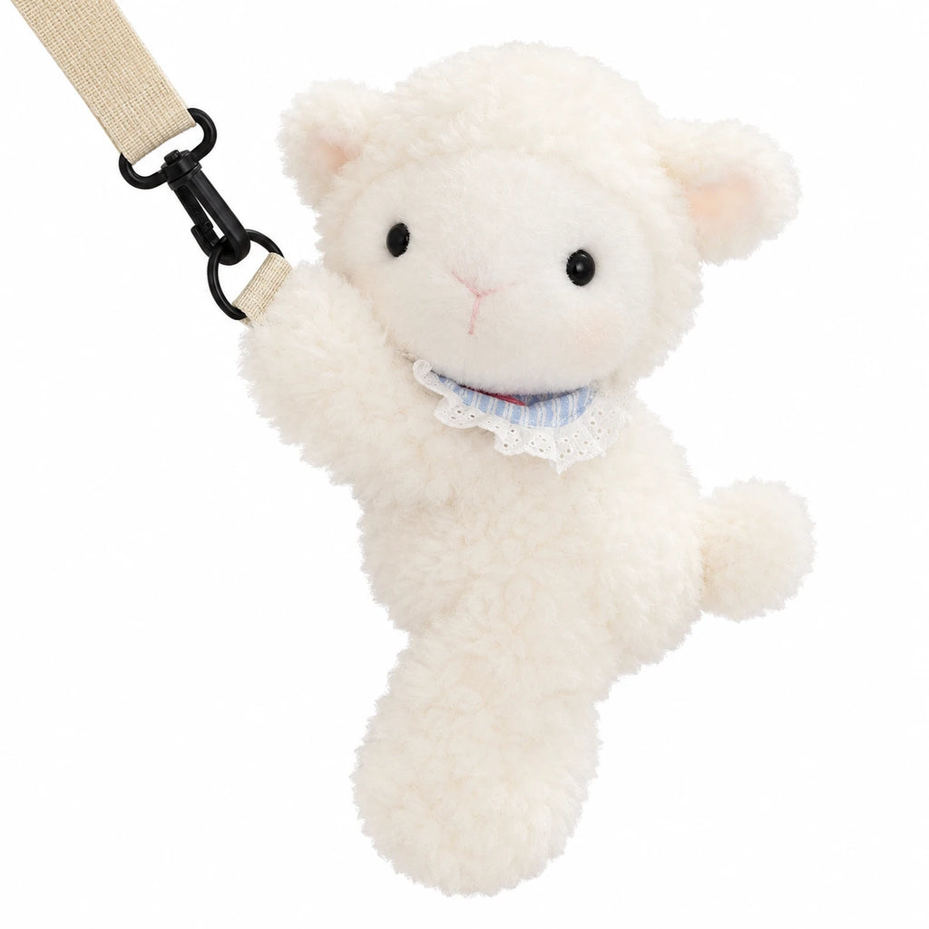 Plush Crossbody Bag with Adorable Animal Design - Lamb