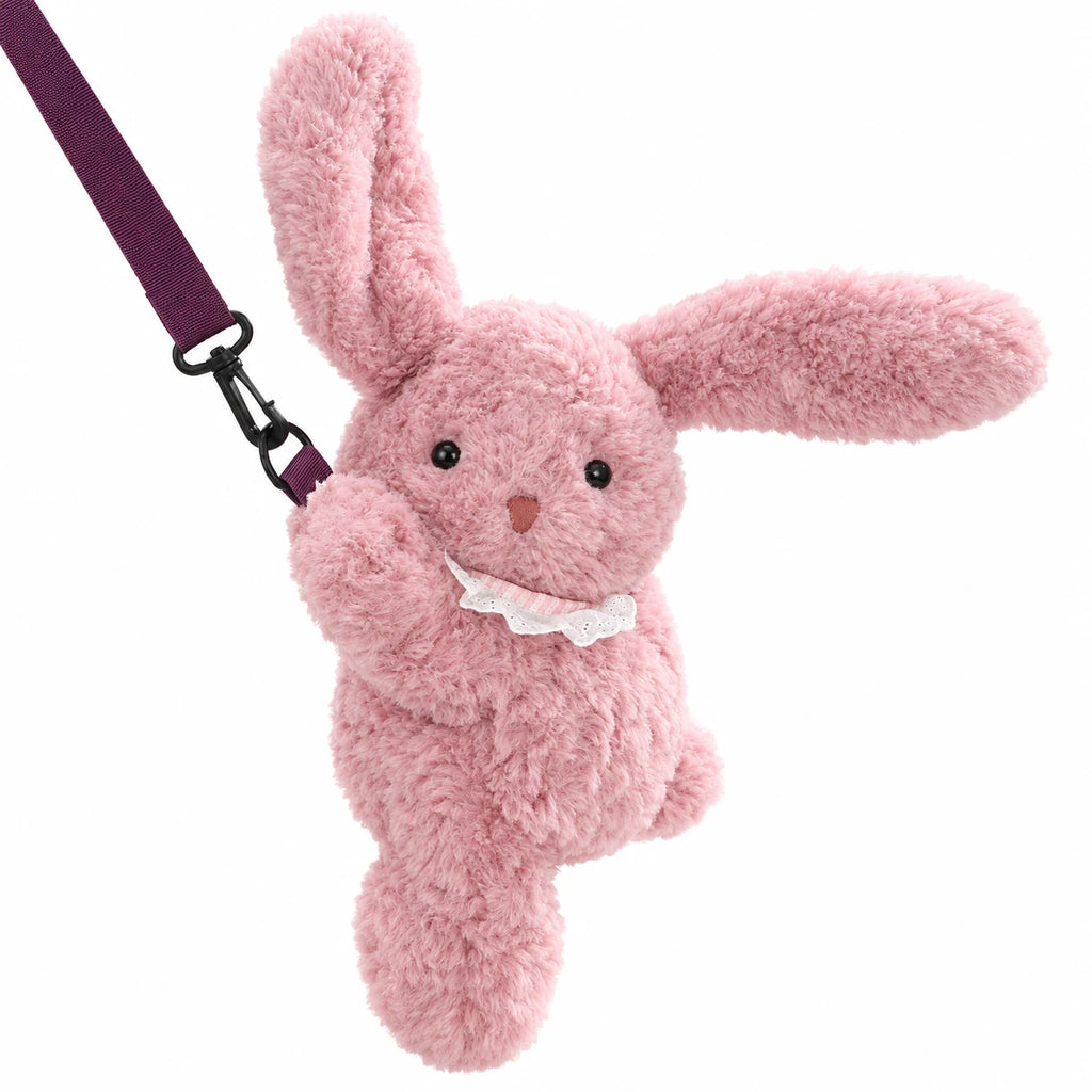 Plush Crossbody Bag with Adorable Animal Design - Rabbit