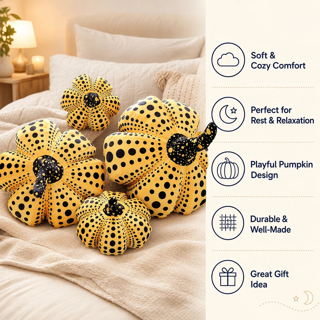 Polka Dot Pumpkin Plush with Yayoi Kusama Design - Bénéfices produit
