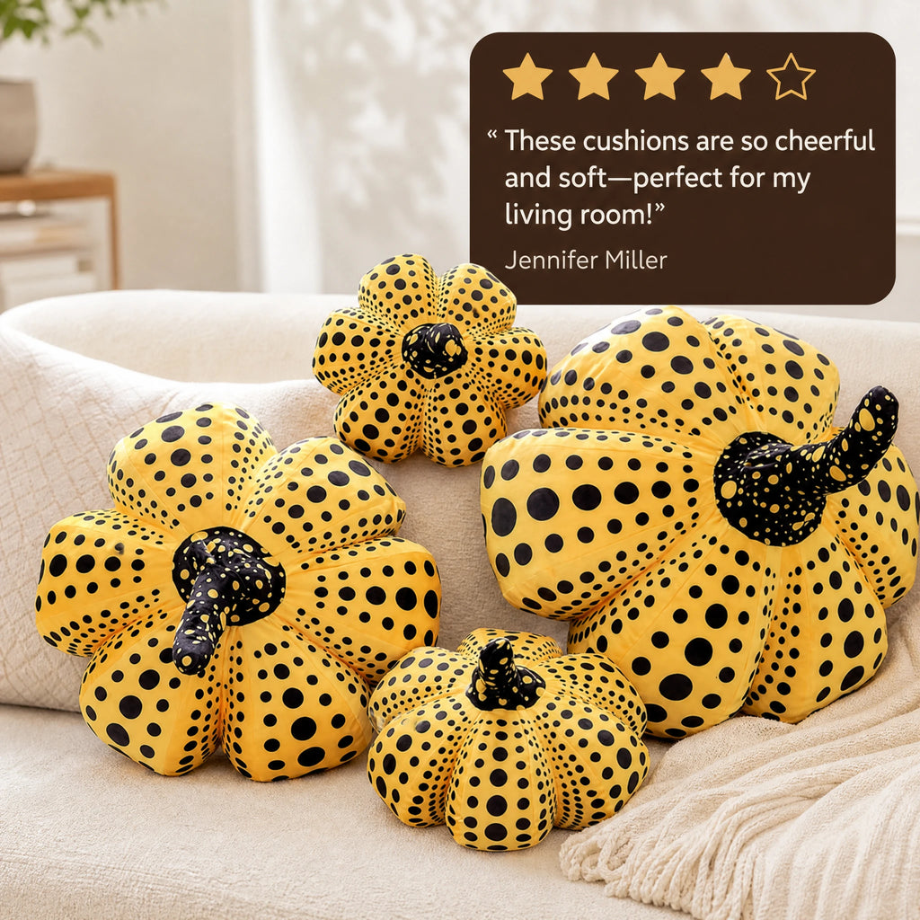 Polka Dot Pumpkin Plush with Yayoi Kusama Design - Image témoignage