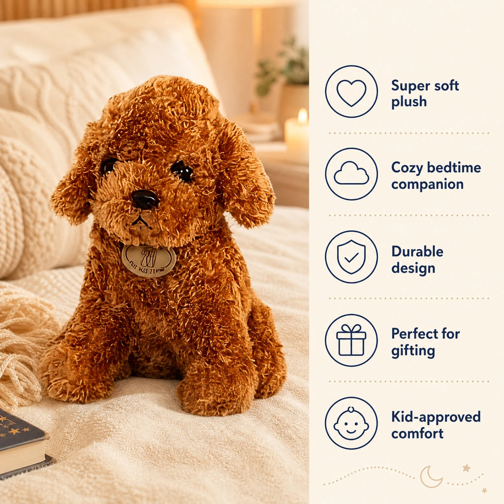 Poodle Stuffed Animal with Curly Plush Coat - Bénéfices produit