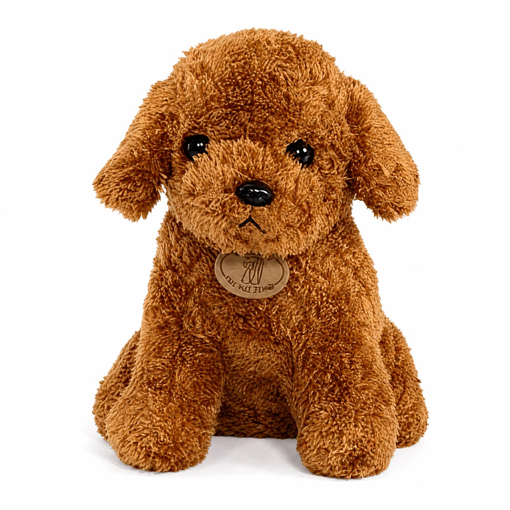 Poodle Stuffed Animal with Curly Plush Coat - Fond blanc