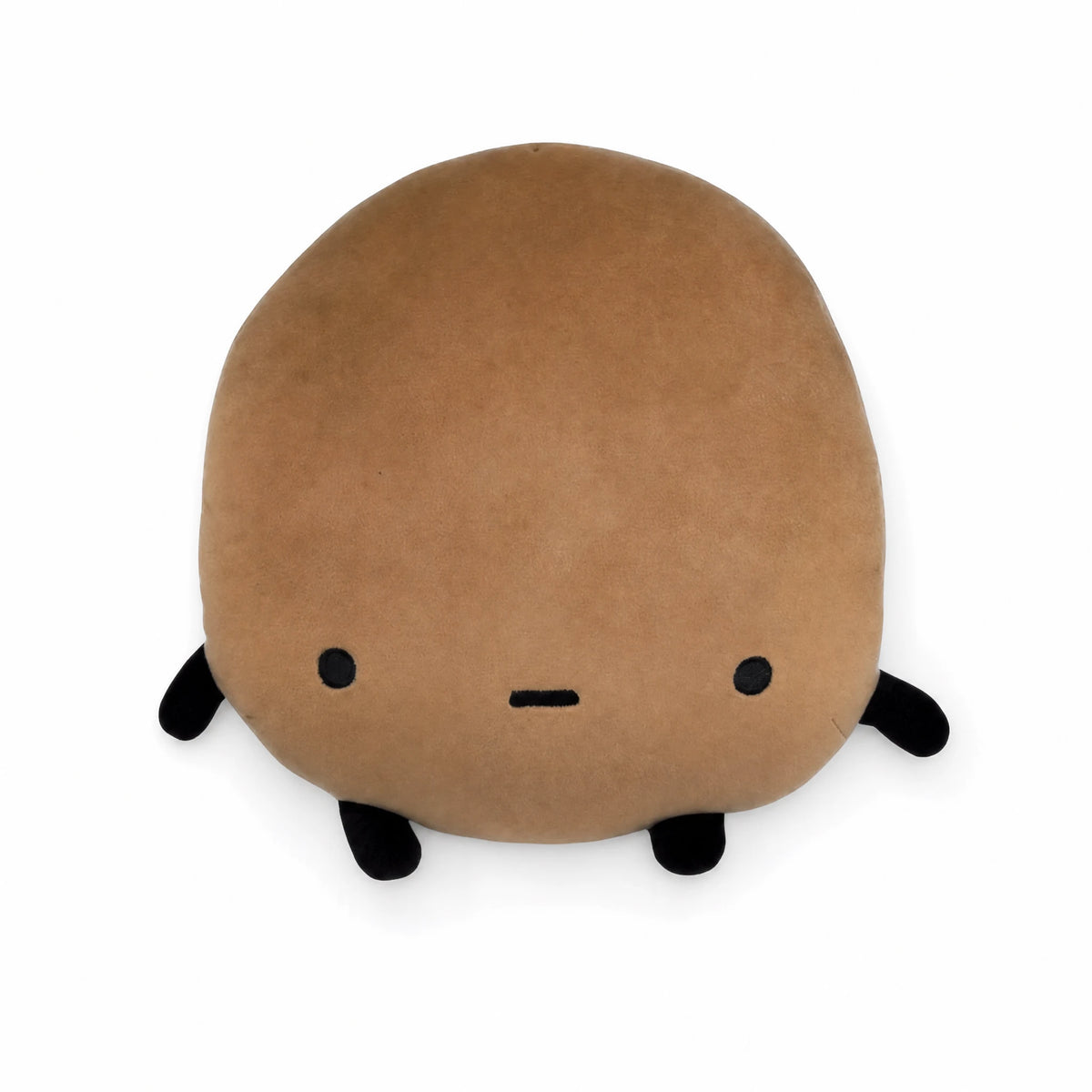 Potato Plush Pillow with Minimalist Kawaii Design - Fond blanc