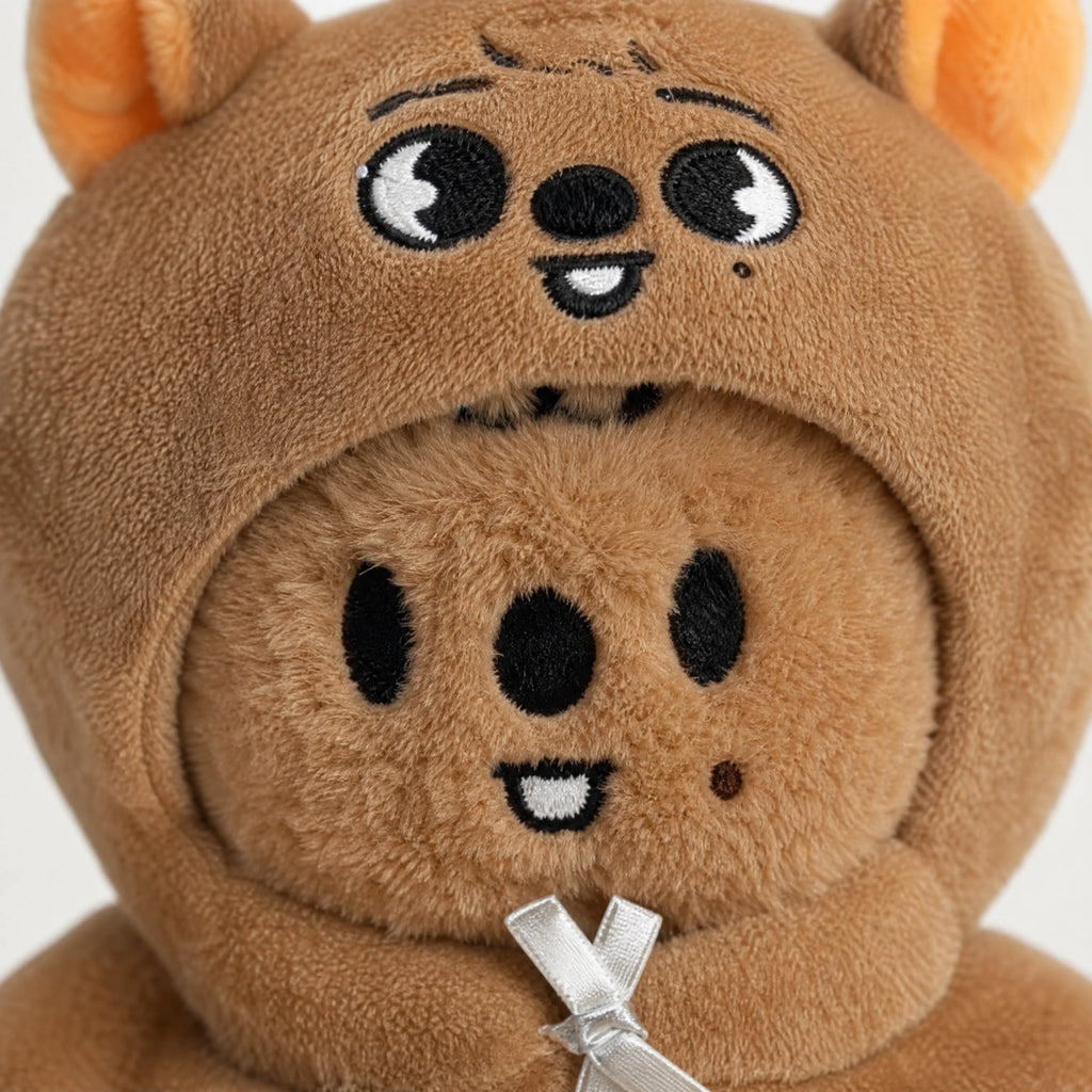 Quokka Plush with Bear Hood – Kawaii Character Design - Détail matière